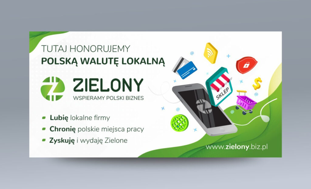 Advertising banner printed in Ryki