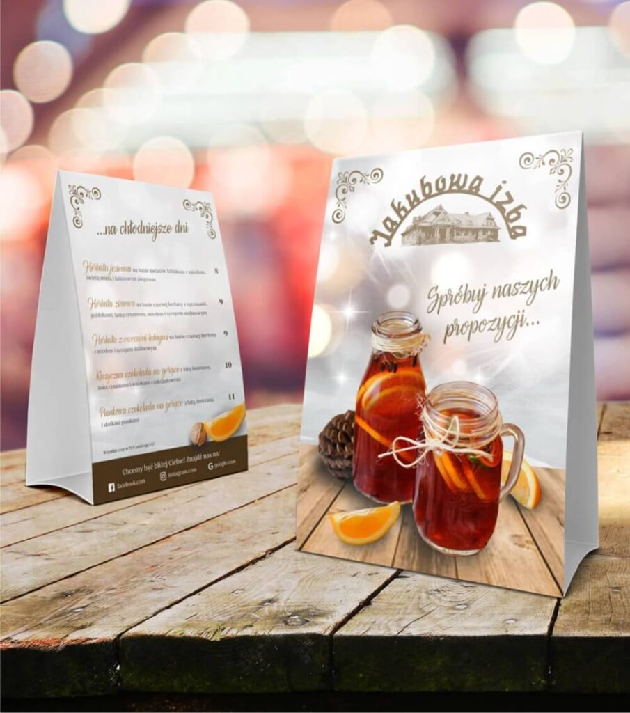 Printed table tent