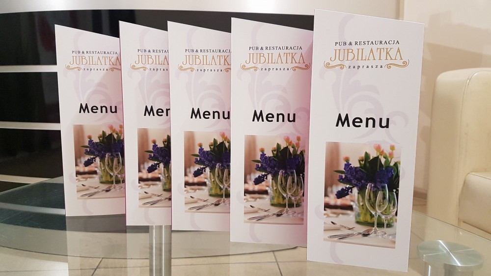 Die-cut restaurant menu