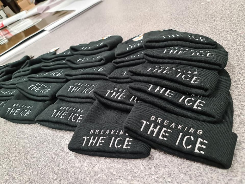 Caps with an embroidered logo
