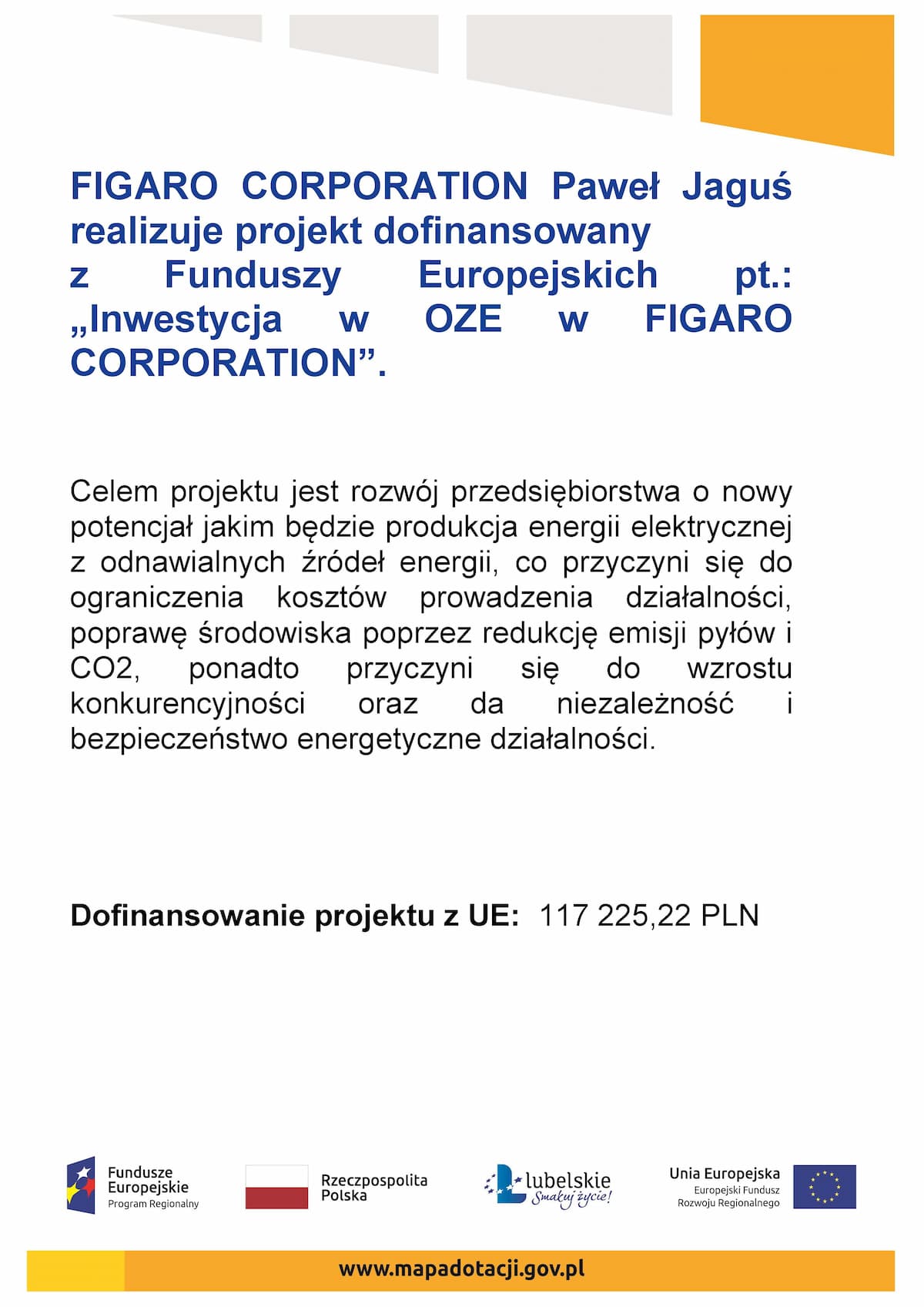 Project information poster